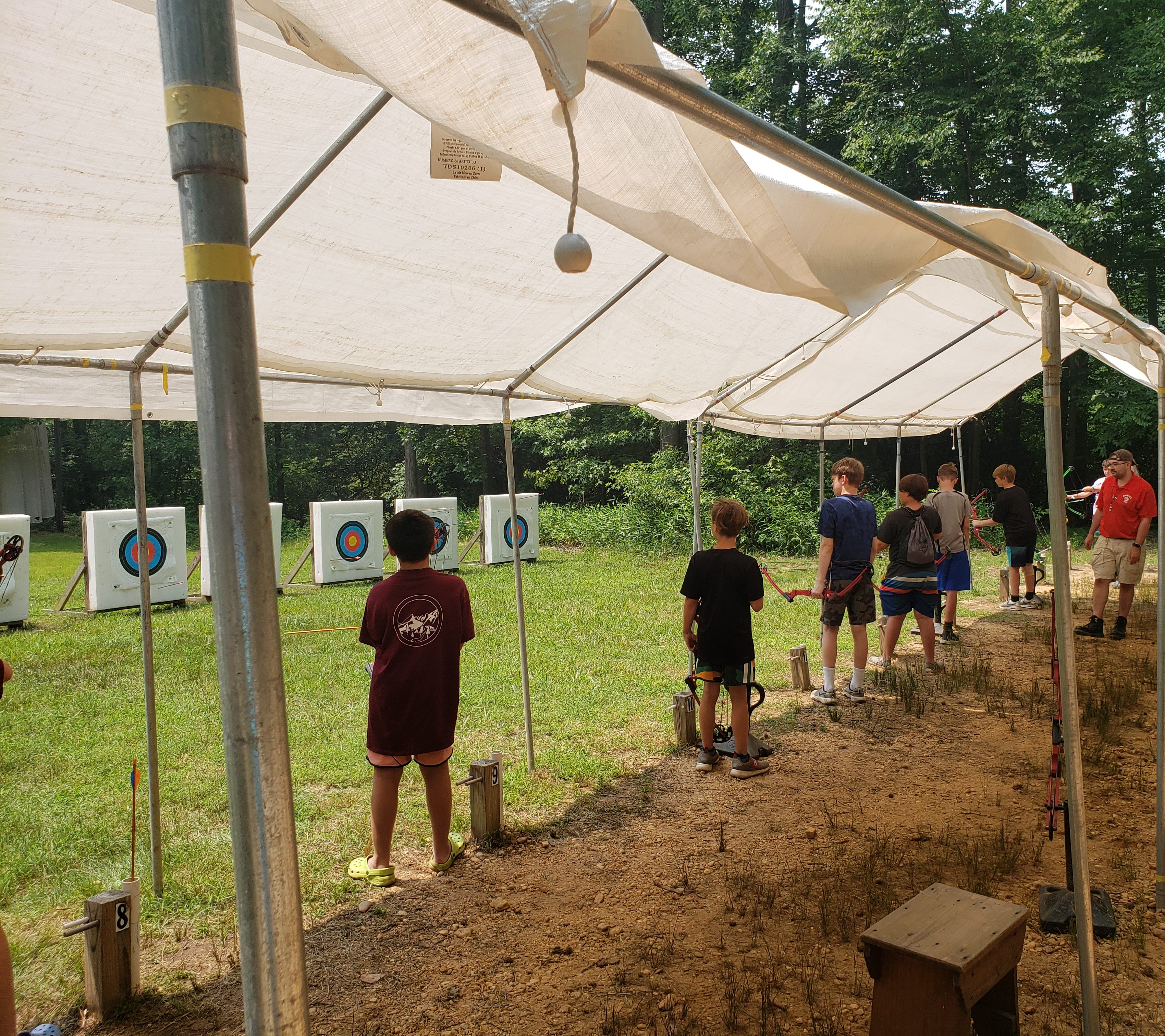 Troop 654 archery practice at Camp Rodney